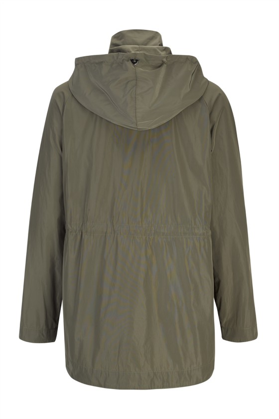 Khaki parka with removable hood