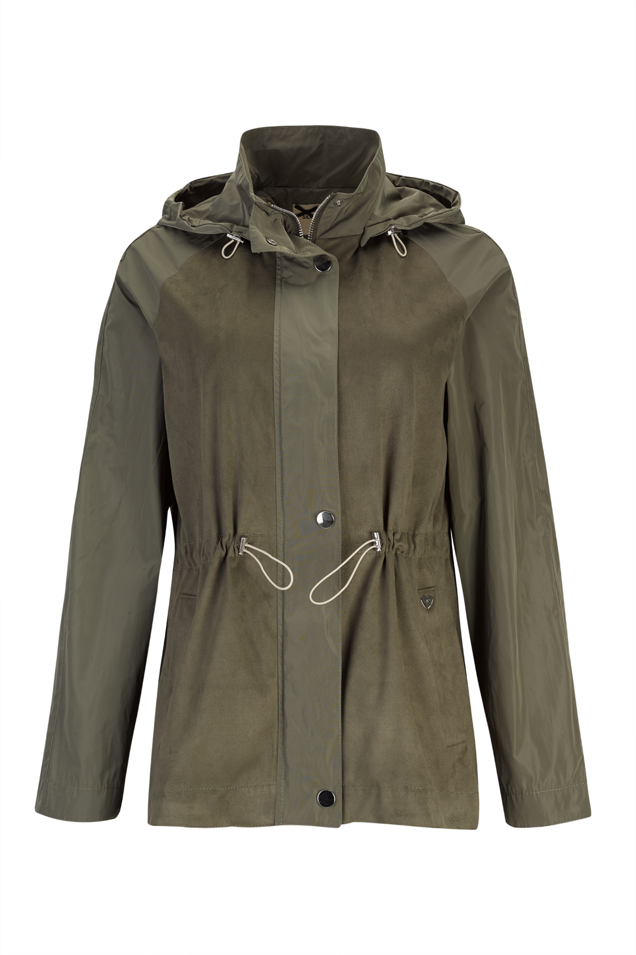 Khaki parka with removable hood