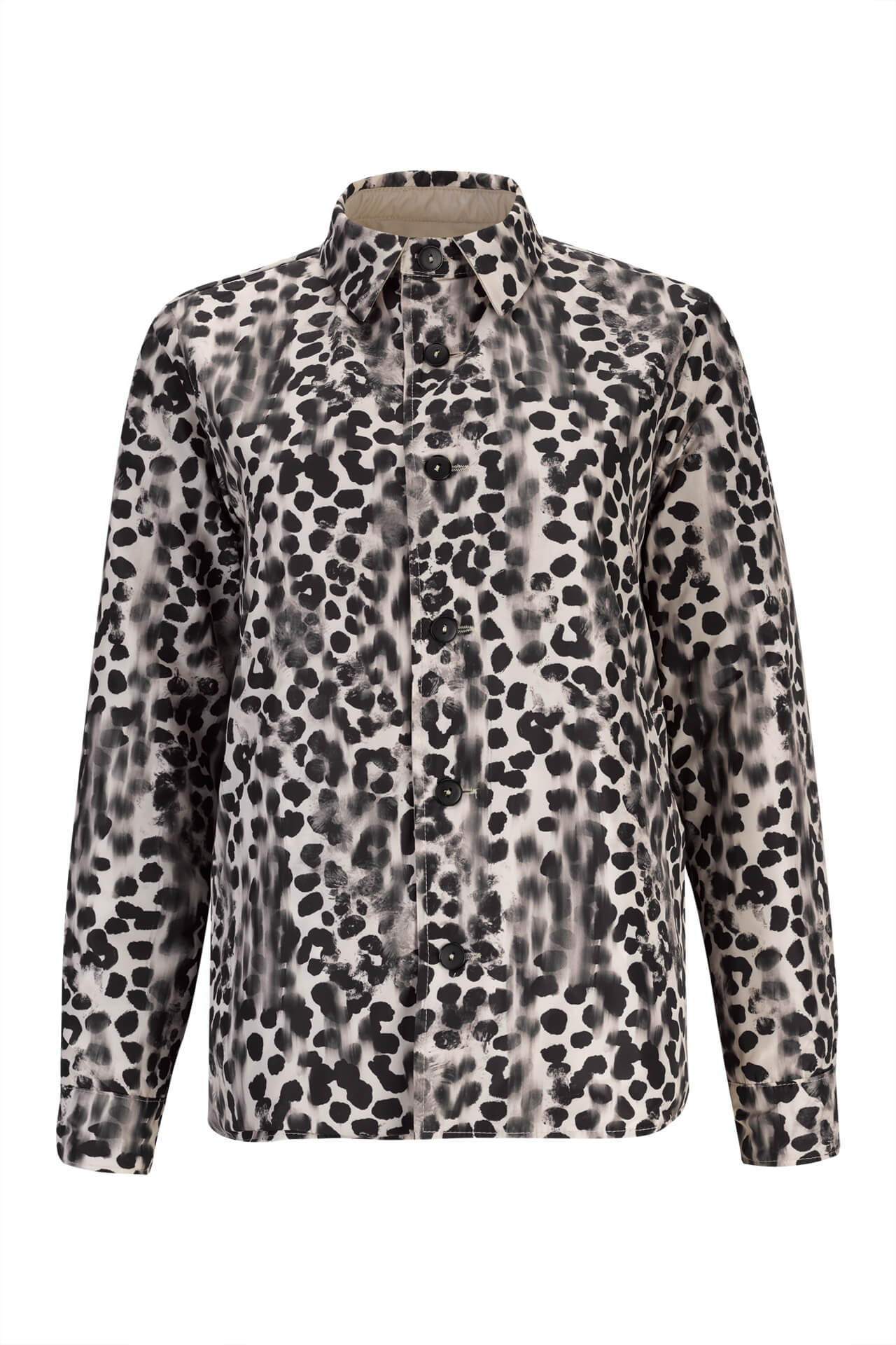 Reversible animal-print parka