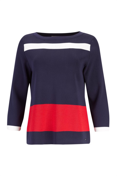 3/4-sleeve knitted jumper