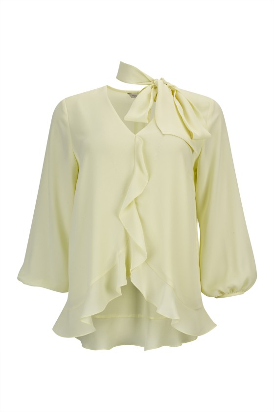 Blouse with ruffles and bow