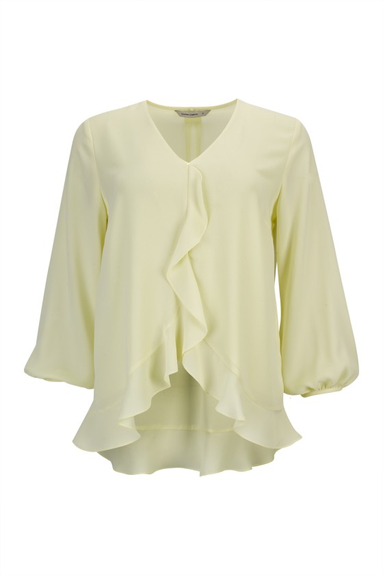Blouse with ruffles and bow