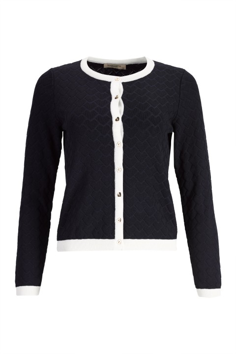 Knit cardigan with heart-shaped buttons