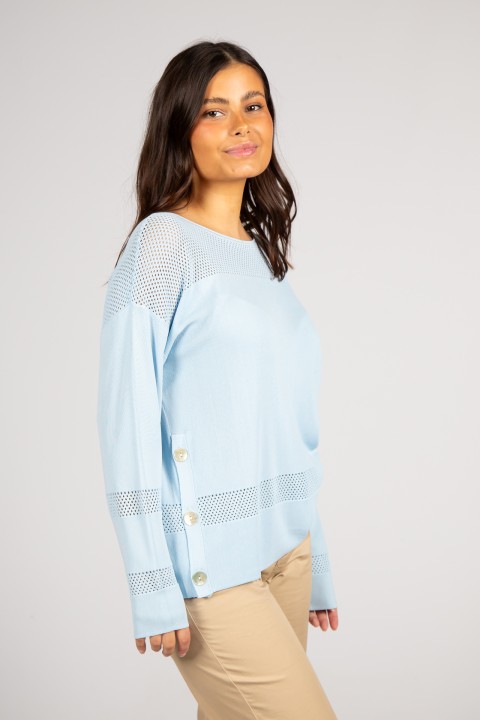 Jersey con zonas de punto calado Jersey con zonas de punto calado