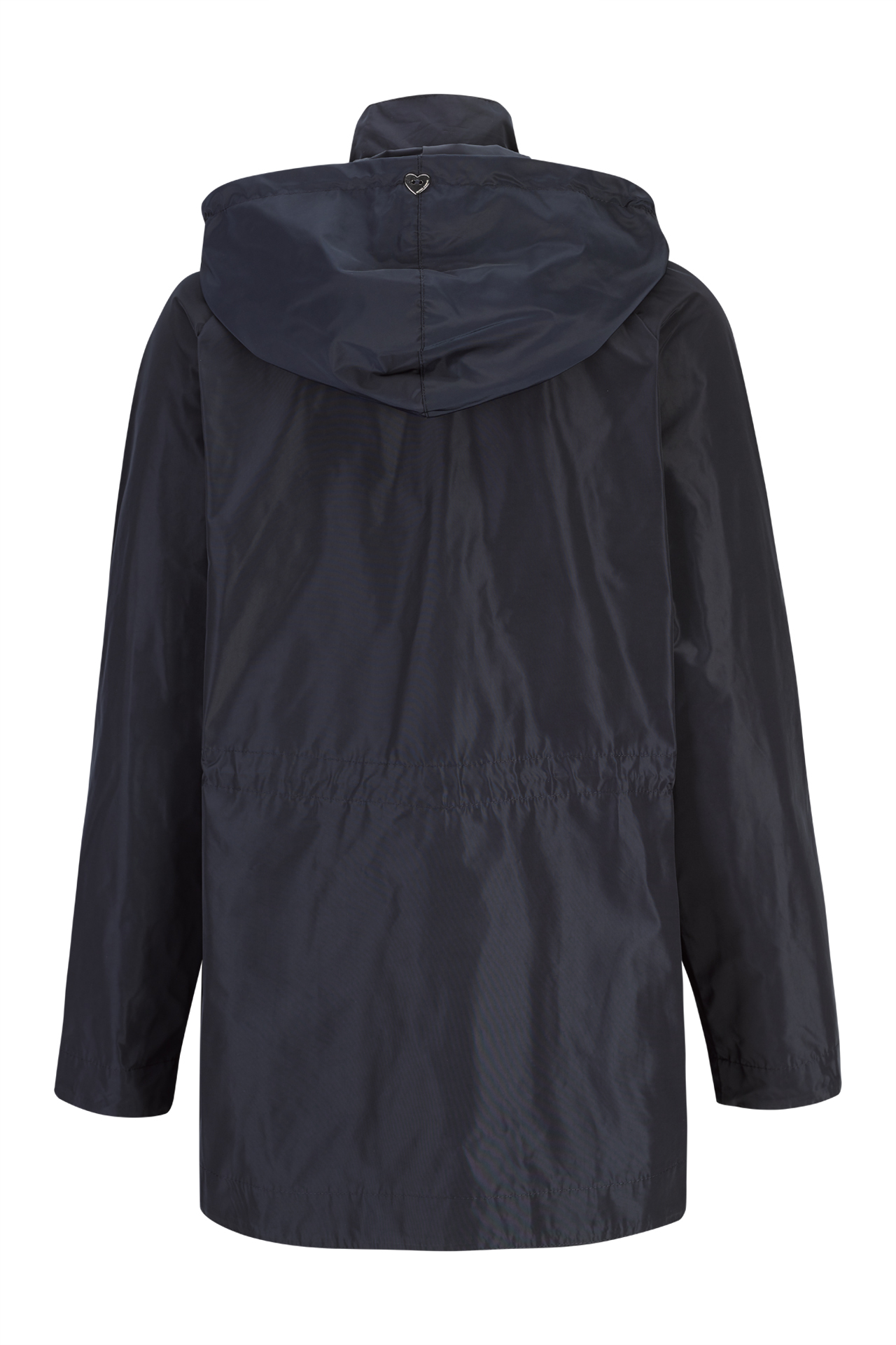 Navy blue parka with removable hood