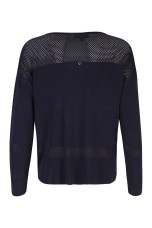 Knitted jumper with perforated areas