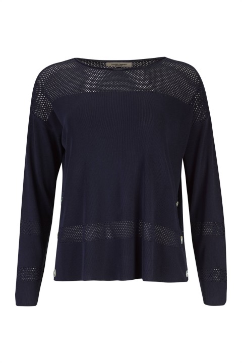 Knitted jumper with perforated areas Knitted jumper with perforated areas