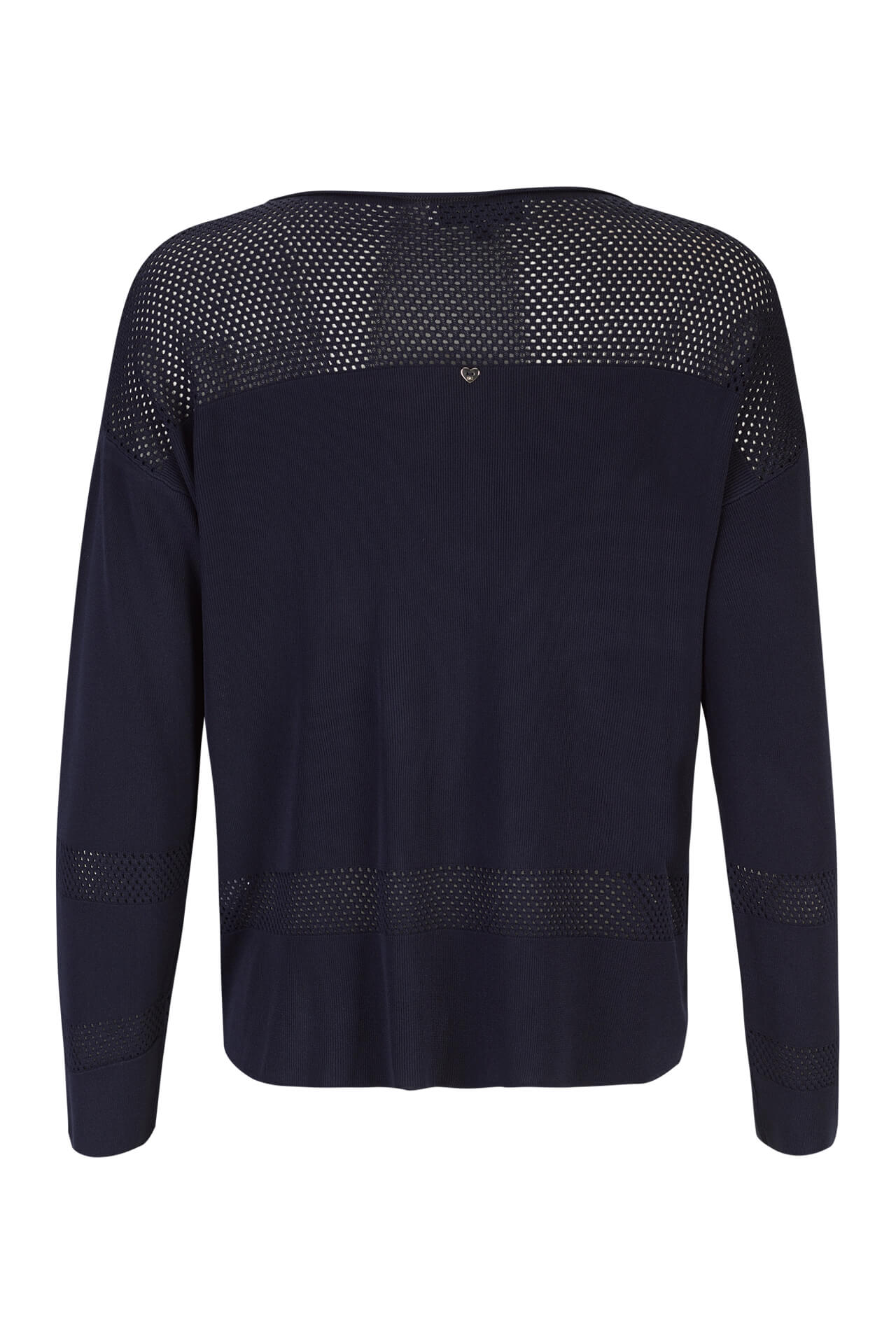 Knitted jumper with perforated areas