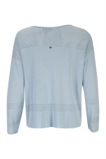 Knitted jumper with perforated areas