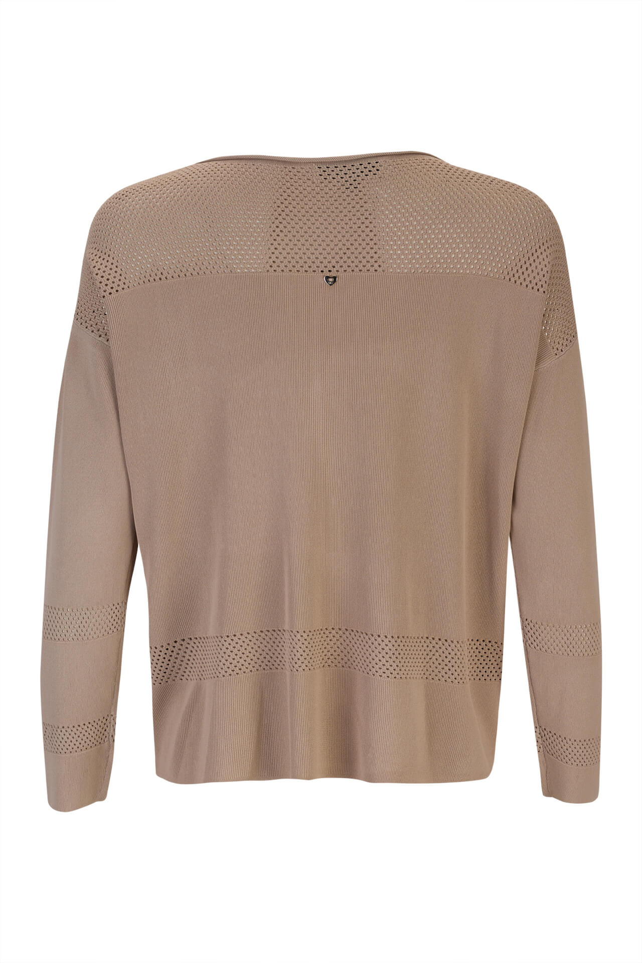 Knitted jumper with perforated areas
