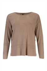 Knitted jumper with perforated areas