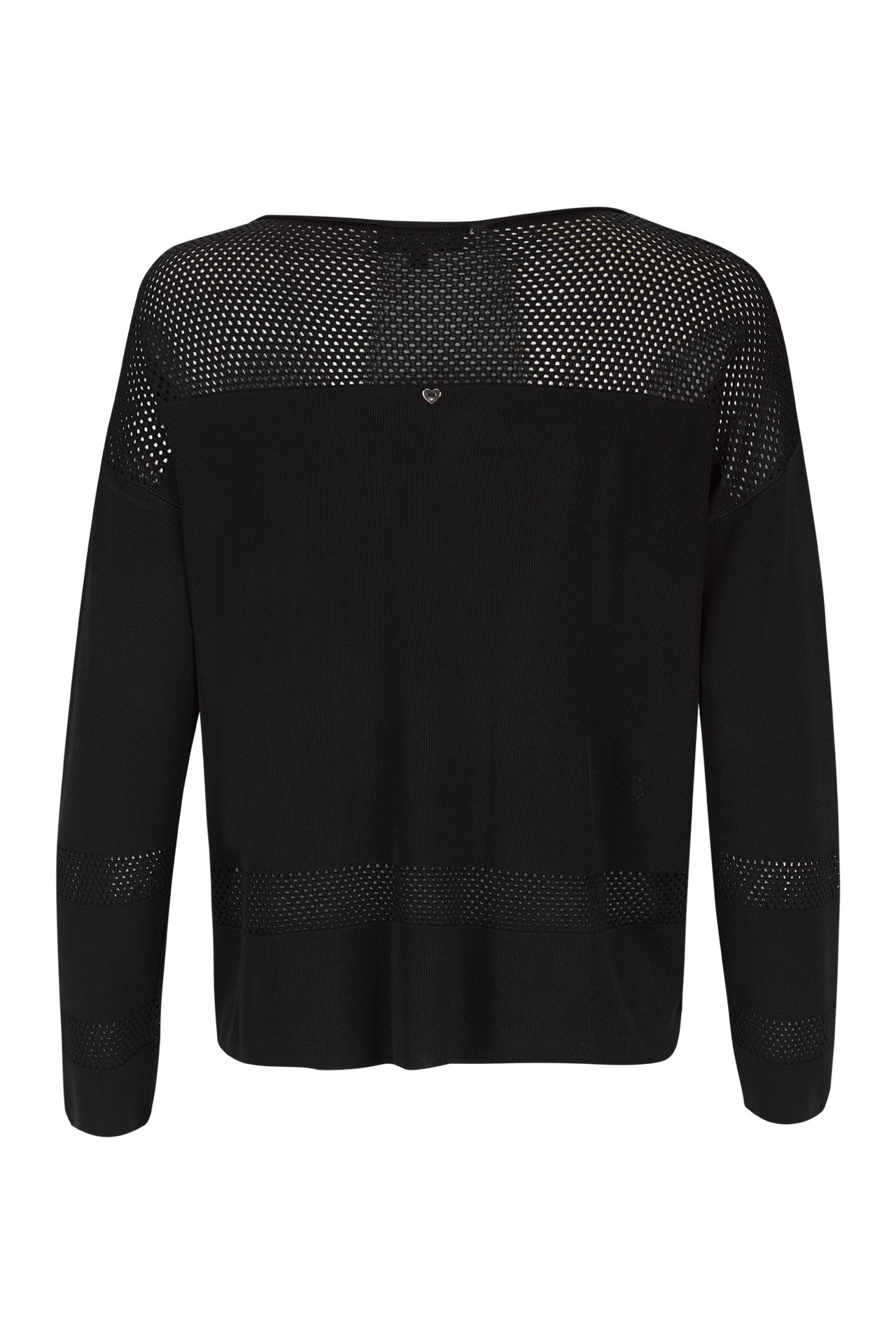 Knitted jumper with perforated areas