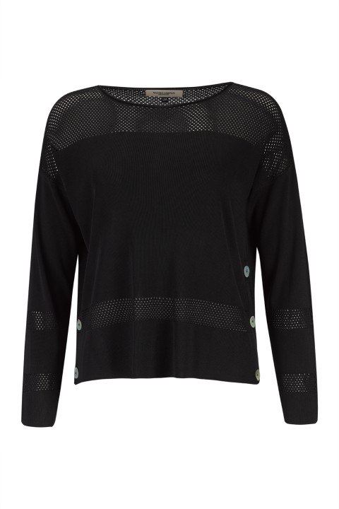 Knitted jumper with perforated areas Knitted jumper with perforated areas