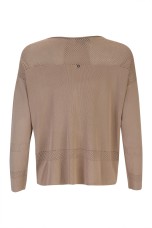 Knitted jumper with perforated areas