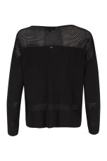 Knitted jumper with perforated areas