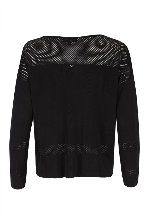Knitted jumper with perforated areas Knitted jumper with perforated areas