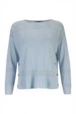 Knitted jumper with perforated areas