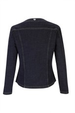 Denim jacket with gold buttons