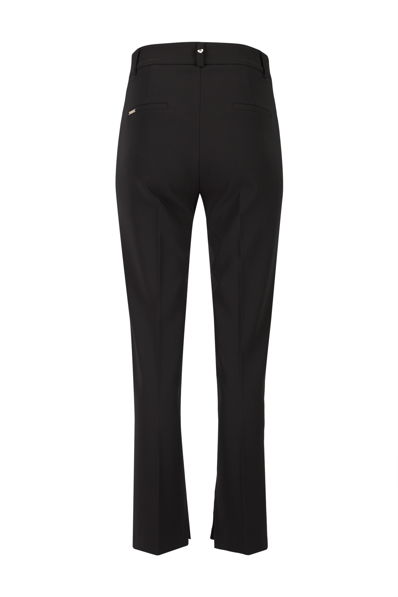 Straight-cut trousers with eyelets