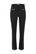 Straight-cut trousers with eyelets