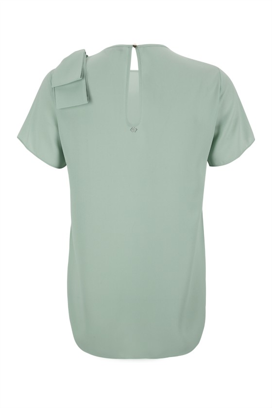 Blouse with shoulder bow