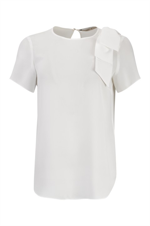 Blouse with shoulder bow