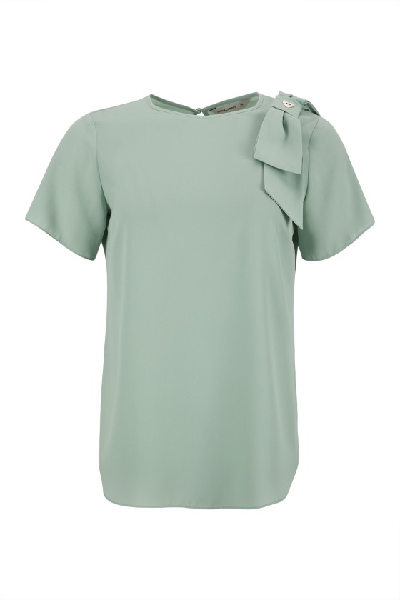 Blouse with shoulder bow