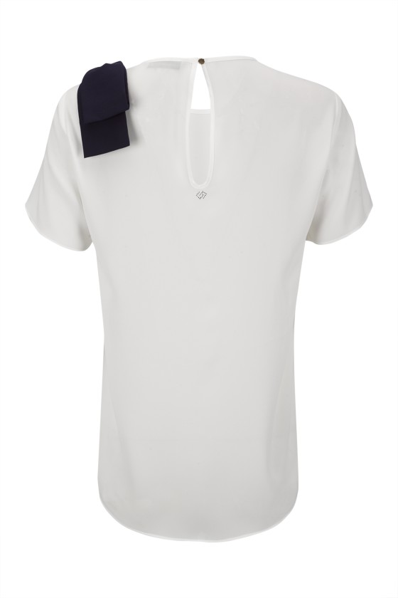 Blouse with shoulder bow