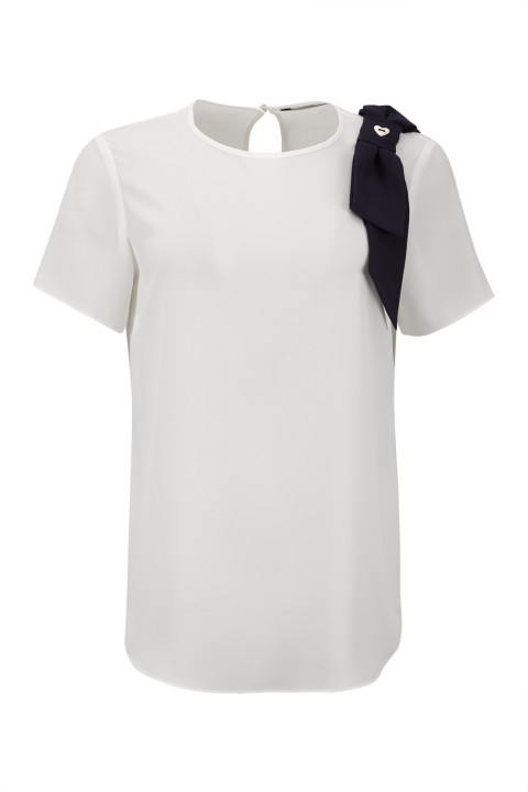Blouse with shoulder bow