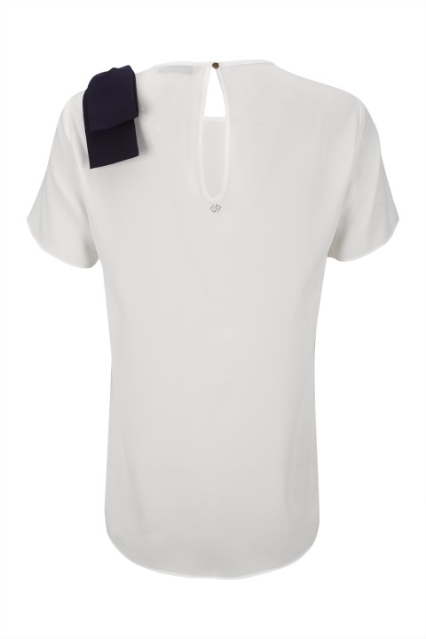 Blouse with shoulder bow
