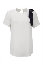 Blouse with shoulder bow