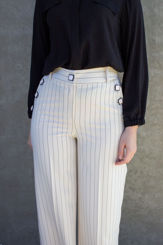 Pinstriped trousers