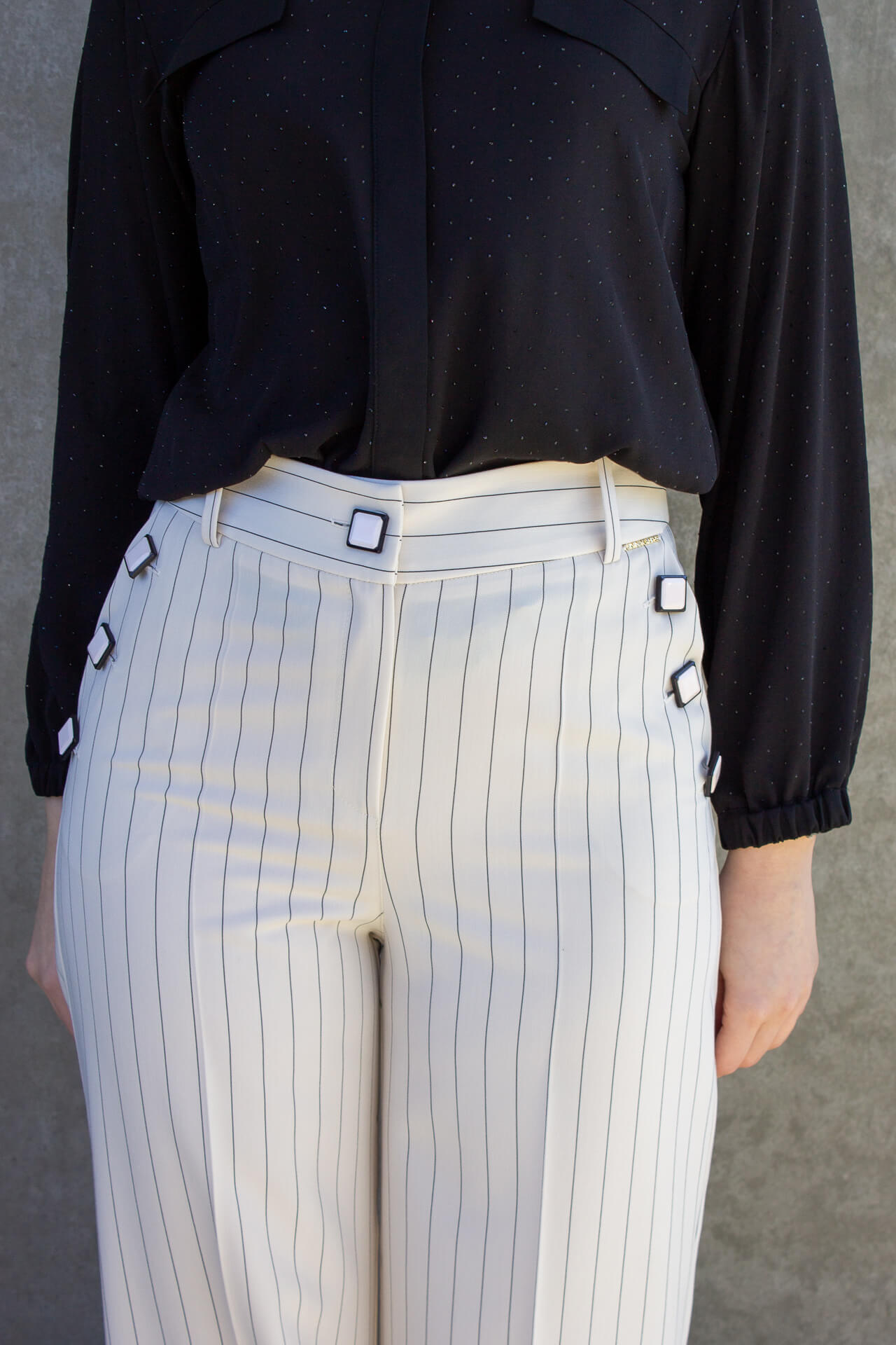 Pinstriped trousers