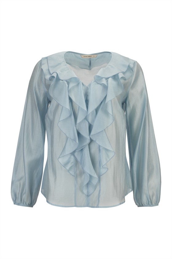 Atelier blouse with front ruffles
