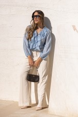 Atelier blouse with front ruffles