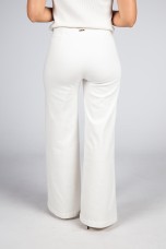 Twill trousers with flare cut