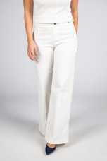 Twill trousers with flare cut