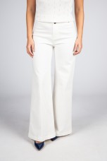 Twill trousers with flare cut