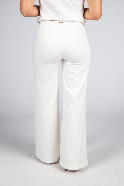 Twill trousers with flare cut
