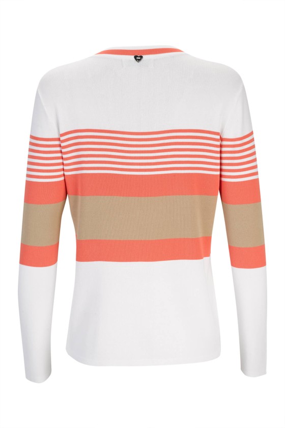Knitted cardigan with stripe pattern