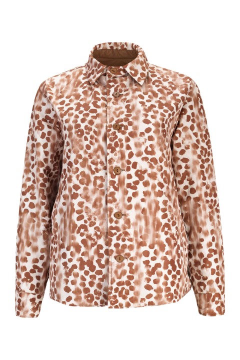 Reversible animal-print parka