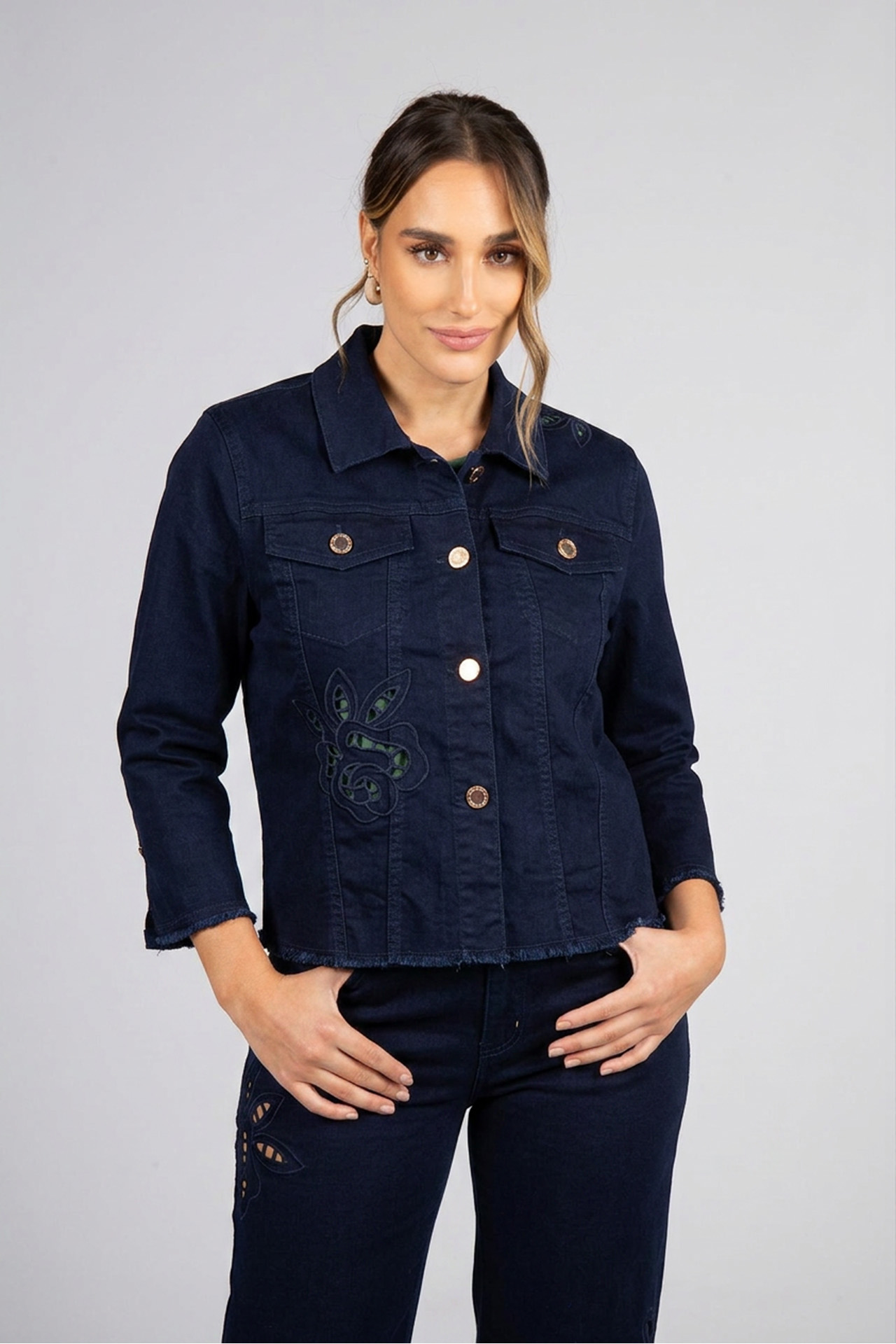 Embroidered denim jacket