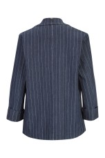 Denim blazer with pinstripes