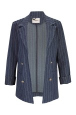 Denim blazer with pinstripes