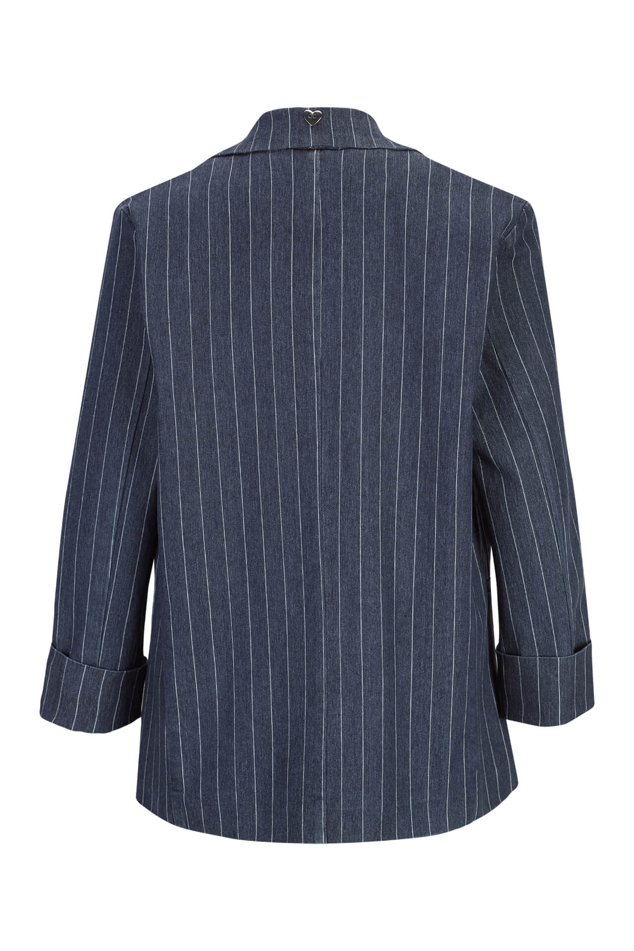 Denim blazer with pinstripes