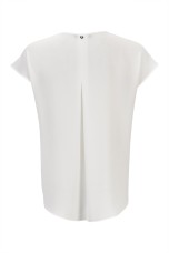 Blouse with bias-cut ruffle