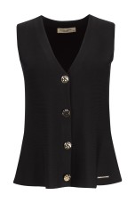Knit peplum waistcoat
