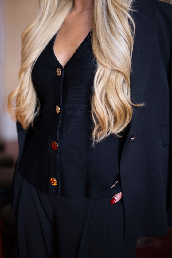 Knit peplum waistcoat