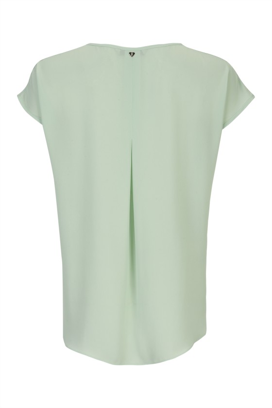 Blouse with bias-cut ruffle