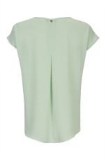 Blouse with bias-cut ruffle